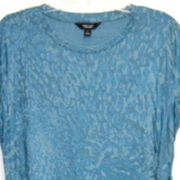 Simply Vera Vera Wang Women’s Blue Short Sleeve Tie Front Blouse - Size: Large - Picture 3 of 10